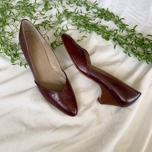 Vintage 60s 1960s 70s 1970s Red wine Maroon Heels